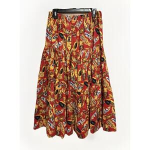 Sage in Bloom Womens Western Skirt Size Medium Pleated Full Length Vintage